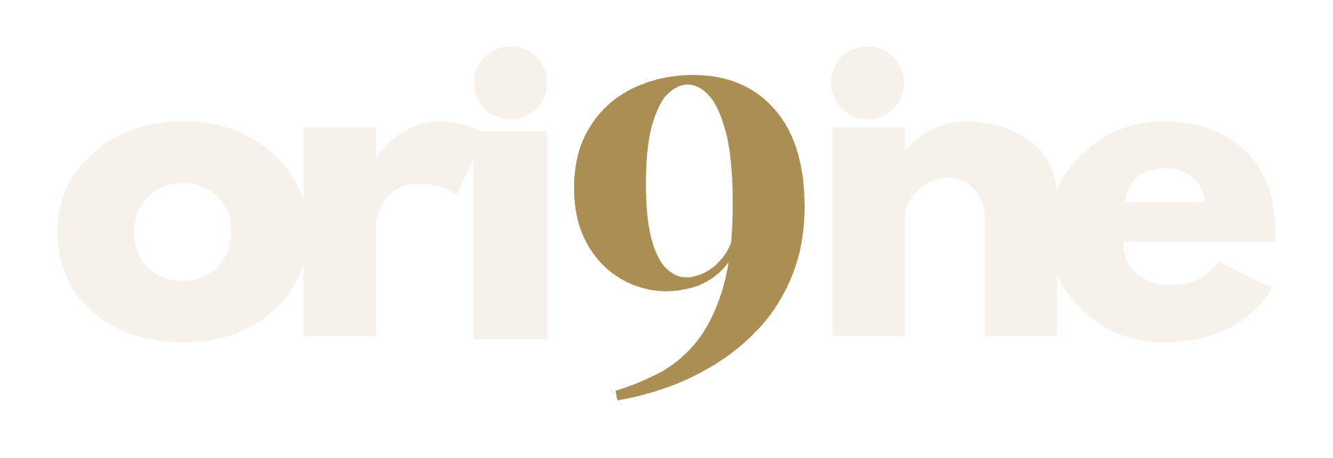 Logo de l’entreprise, qui se lit “origine” et qui a un 9 à la place du “g”. Symbolisant le fait qu’il y a soi à l’origine de tout travail à effectuer sur soi-même. Le 9 est le symbole de l’accomplissement.