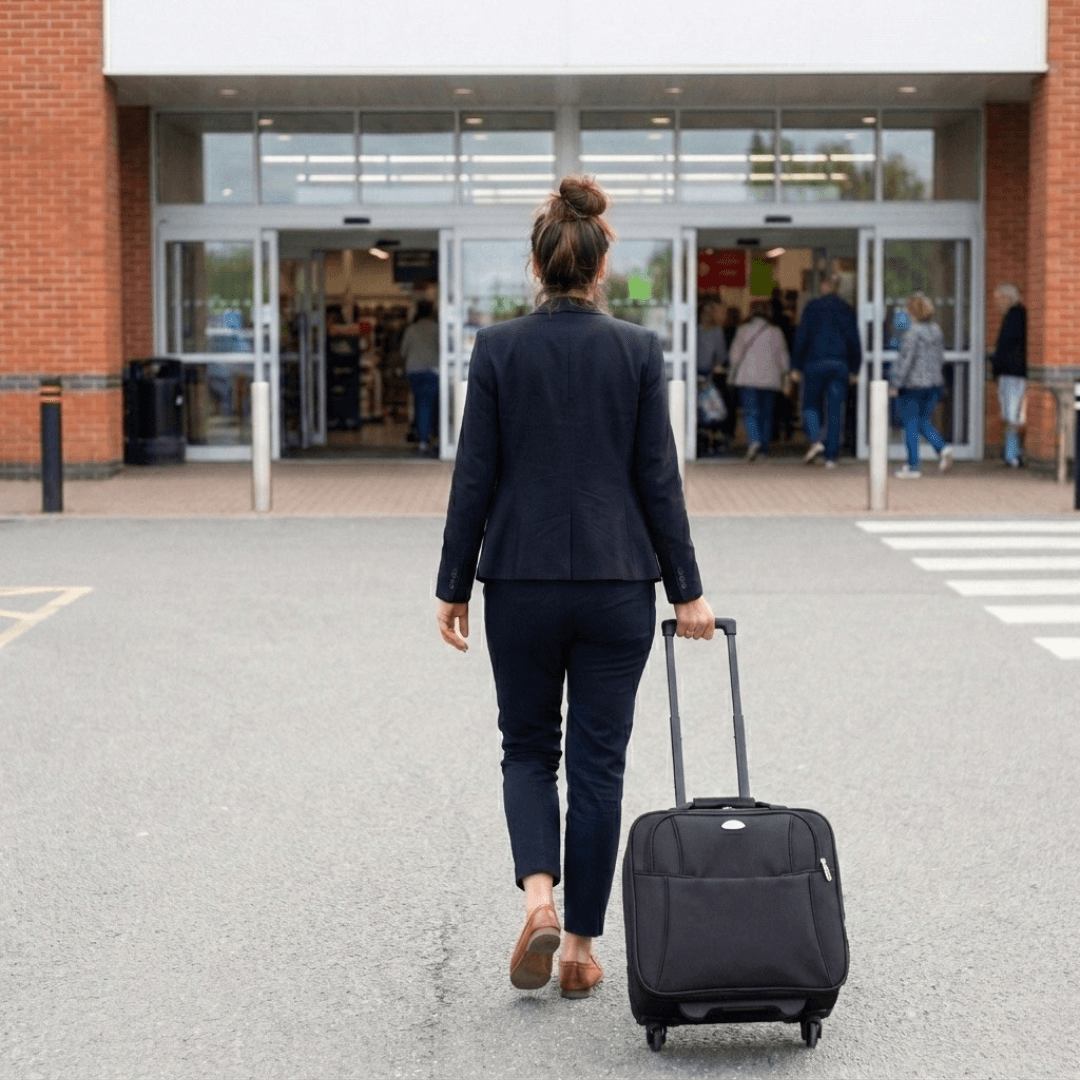 Aurélie Bousset, sophrologue en déplacement professionnel, illustrant une approche active de la gestion du stress et de la physiologie.